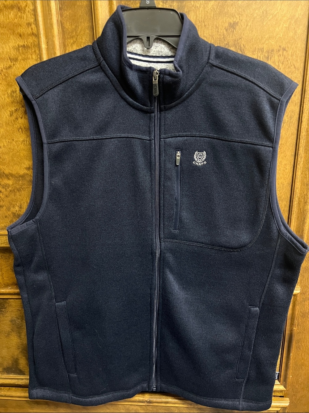 Chaps Men's Dark Navy Full-Zip Fleece Vest